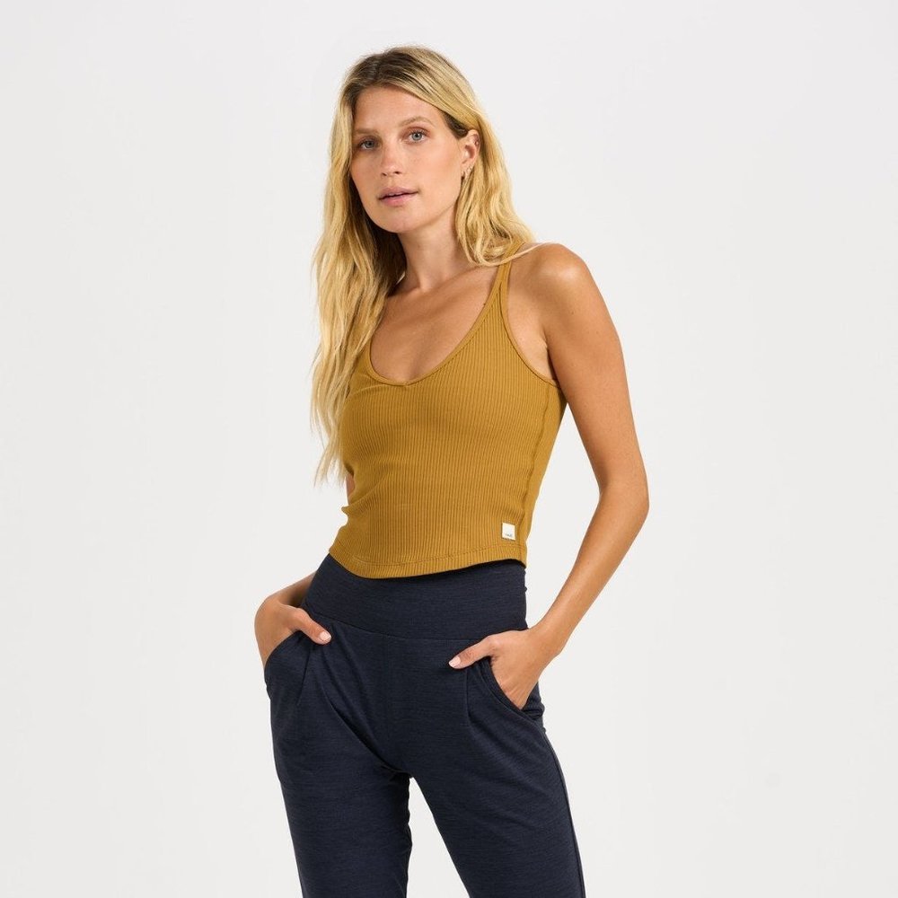 Viori Rib Crop Tank XS dark golden